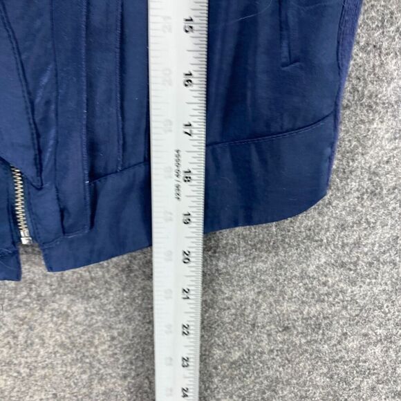 5/$45 BCBGMaxazria Jacket Women M Medium Blue High Neck Full Zip Long Sleeve - Picture 8 of 9